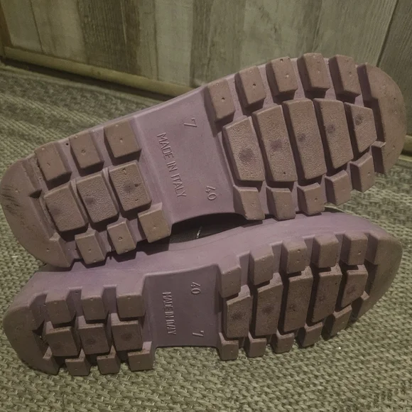 Simons Made In Italy Colourblock Chelsea Platform Purple/Black Boots - Picture 5 of 9